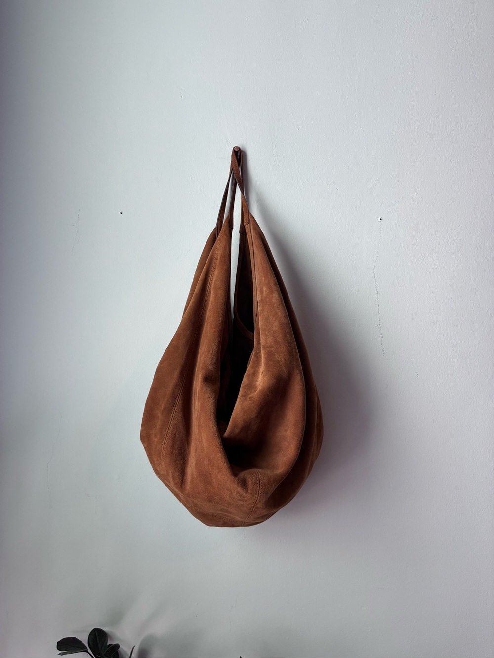 Zara Brown Suede Hobo Bag